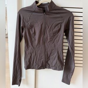 Adanola Espresso Brown Zip-Up Activewear Jacket – Size M – Sculpting Fit